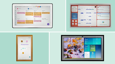 the Skylight Calendar Max, the 24" Cozyla Calendar+ 2, Amazon Echo Show 21, the Hearth Display Digital Wall Calendars.